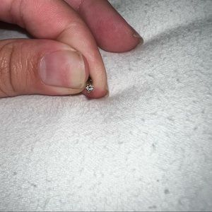 14K Gold Stud Diamond Helix Cartilage Piercing